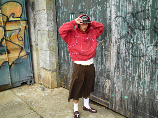 Hoodie Red Washed